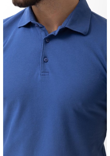 Duz Saks Rengi Slim Fit Polo Yaka Erkek T-shirt fiyatları