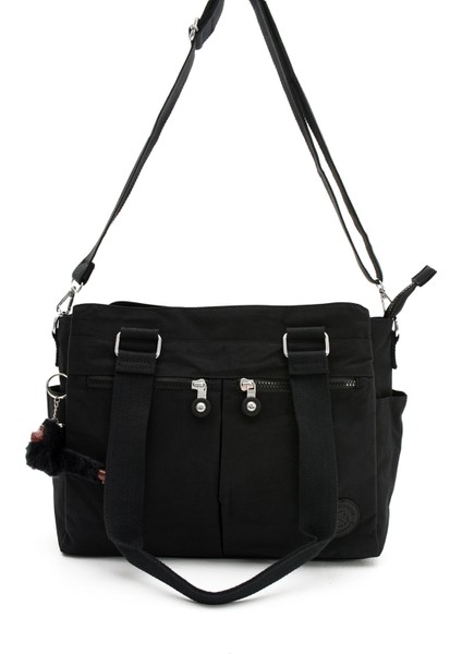 Kadın 7 Bölmeli Suya Dayanıklı Krinkıl Kumaş Çapraz Askılı Renkli Omuz Çantası LF-30026