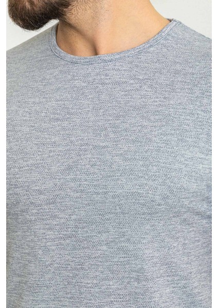 Desenli Lacivert Renk Slim Fit Bisiklet Yaka Erkek T-Shirt fiyatları