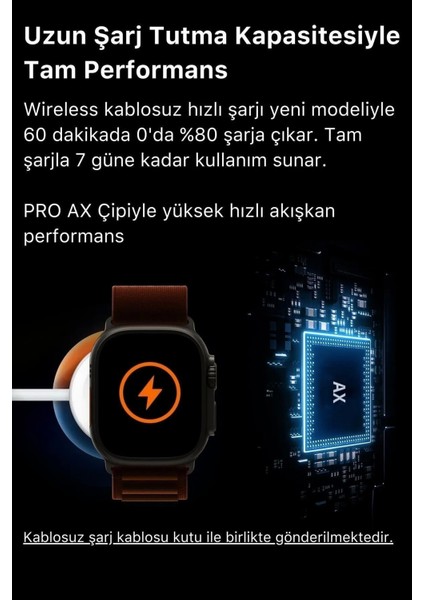 Watch 8 Ultra Series Ios Android Uyumlu Spor Sağlık Sensörlü 45MM Ultra Akıllı Saat