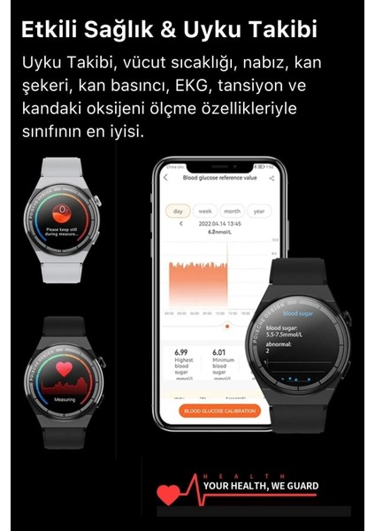 Premium Full Hd Ios Android Uyumlu Gt3 Max Spor Sağlık Sensörlü Watch 3 Kordonlu Akıllı Saat