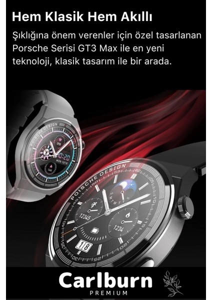 Premium Full Hd Ios Android Uyumlu Gt3 Max Spor Sağlık Sensörlü Watch 3 Kordonlu Akıllı Saat