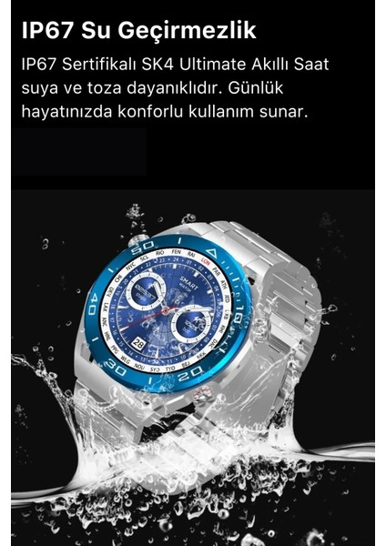 Yeni Nesil Sk4 Ultimate Amoled Hd Oval Ekran Spor Sağlık Sensörlü Ios Android Uyumlu Akıllı Saat