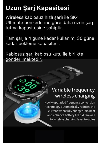 Yeni Nesil Sk4 Ultimate Amoled Hd Oval Ekran Spor Sağlık Sensörlü Ios Android Uyumlu Akıllı Saat