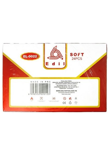 Soft Yumuşak Renkli Silgi - Edil 4 Renk Silgi - 24'lü Paket