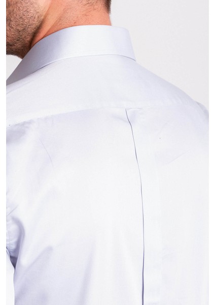 Düz Gri Renk Slim Fit Polikort Yaka Klasik Erkek Gömlek modelleri