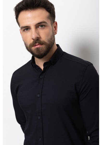 Desenli Lacivert Renk Slim Fit Erkek Gömlek fiyatları