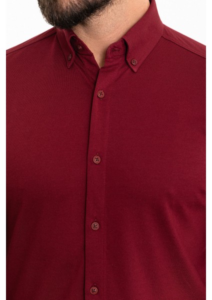 Düz Bordo Slim Fit Erkek Gömlek fiyatları