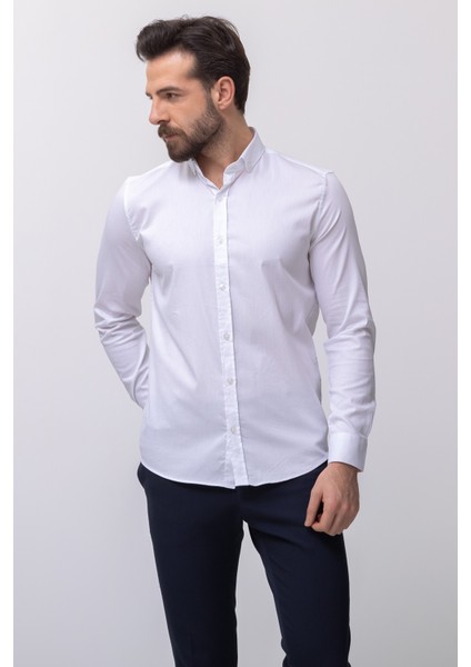 Desenli Slim Fit Klasik Erkek Gömlek fırsatları
