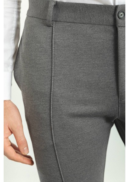 Antrasit Renk Super Slim Fit Çizgi Detaylı Erkek Pantolon fiyatları