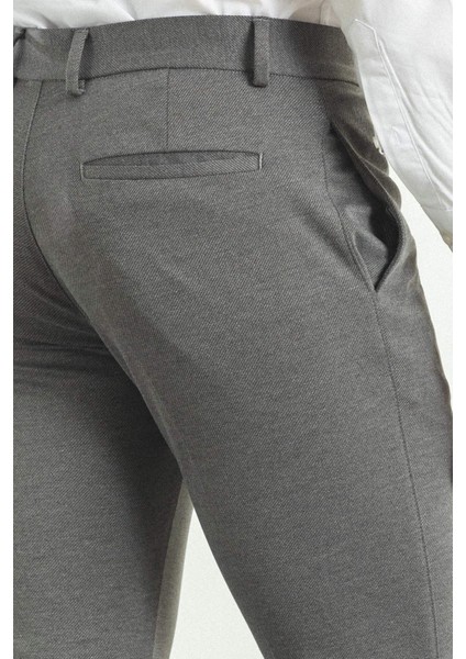 Antrasit Renk Super Slim Fit Çizgi Detaylı Erkek Pantolon modelleri
