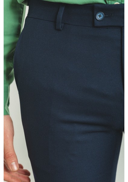 Desenli Lacivert Renk Slim Fit Klasik Erkek Pantolon fiyatları