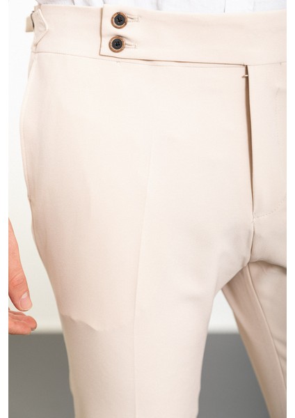 Düz Taş Super Slim Fit Kemerli Erkek Pantolon