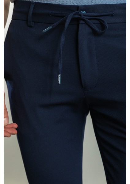 Düz Lacivert Renk Super Slim Fit İpli Erkek Pantolon fiyatları