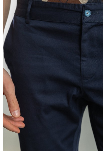 Düz Lacivert Renk Slim Fit Kanvas Erkek Pantolon