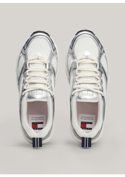 Tommy Hilfiger Beyaz Gümüş Kadın Sneaker EN0EN02680YBL