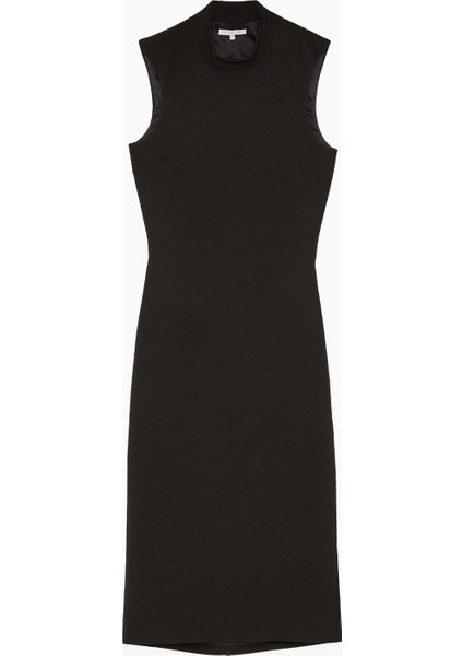 Siyah Kadın Yuvarlak Yaka Standart Elbise 8A1275