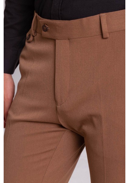 Düz Kamel Rengi Slim Fit Klasik Erkek Pantolon fiyatları
