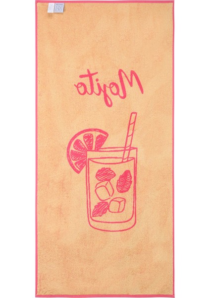 Plaj Havlusu Bambu Malzeme ile 70 x 150 cm Pembe Renkli Yumuşak Dokulu