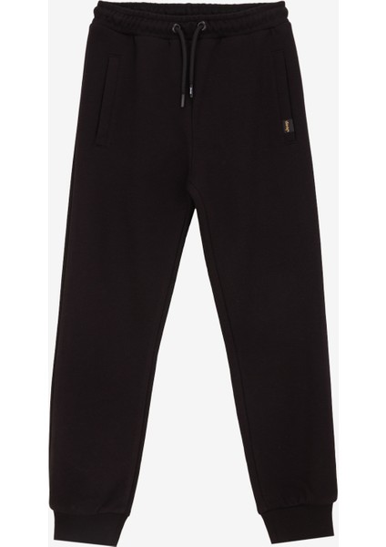 Normal Paça Siyah Erkek Eşofman Altı J4WB-EA7701