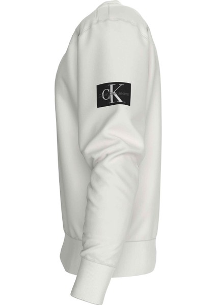 Bisiklet Yaka Krem Erkek Sweatshırt J30J323426YBI Badge Crew Neck indirimleri
