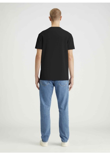 Bisiklet Yaka Baskılı Siyah Erkek T-Shirt J30J326863BEH Dıstressed Monologo indirimleri