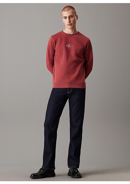 Bisiklet Yaka Bordo Erkek Sweatshırt J30J325630VAI Monologo Crew Neck