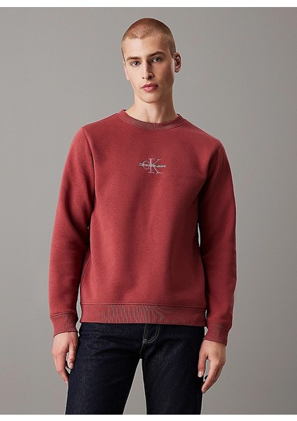 Bisiklet Yaka Bordo Erkek Sweatshırt J30J325630VAI Monologo Crew Neck fiyatları