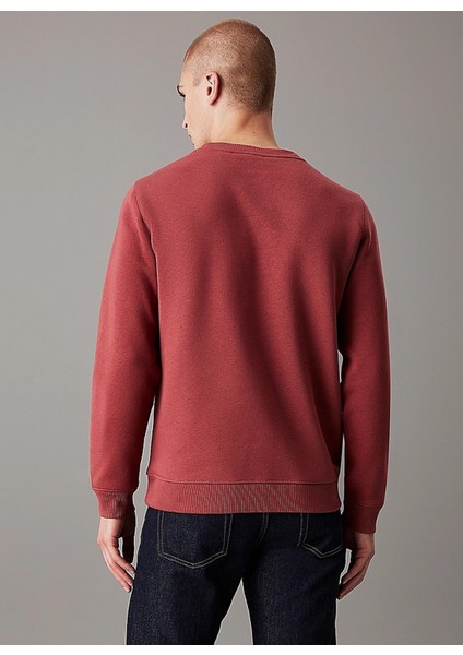 Bisiklet Yaka Bordo Erkek Sweatshırt J30J325630VAI Monologo Crew Neck fırsatları