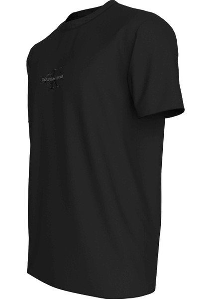 Bisiklet Yaka Nakışlı Siyah Erkek T-Shirt J30J3256490GM Monologo Tee fiyatları