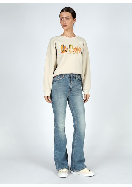 Normal Bel Normal Paça Flare Kadın Denim Pantolon 251 Lcf 121024 Luna Spencer Lıght