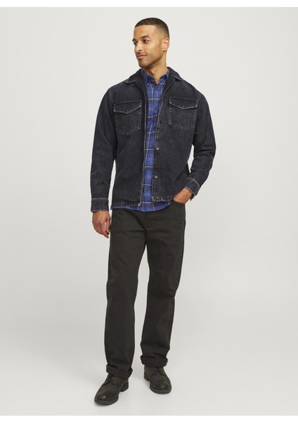 Relaxed Siyah Erkek Denim Gömlek 12258857_RDDROB Overshırt Rı 329 Sn