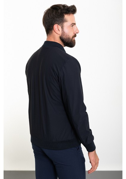 Düz Lacivert Slim Fit Hakim Yaka Erkek Mont indirimleri