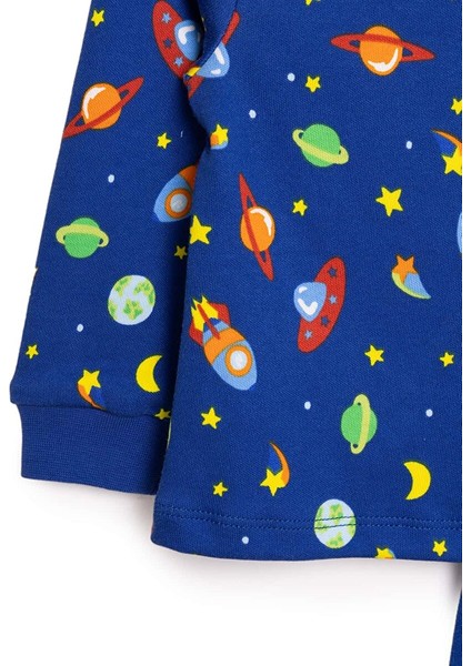 Bisiklet Yaka Uzay Desenli Erkek Bebek Pijama Takımı fiyatları