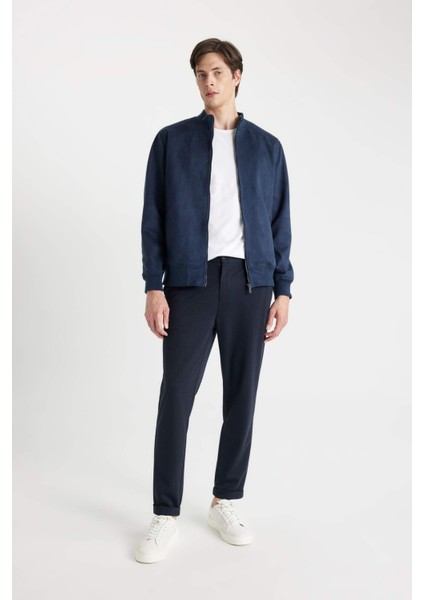Slim Fit Dar Kesim Dik Yaka Astarlı Fermuarlı Cepli Süet Mevsimlik Baharlık Mont D1524AX24WN fiyatları