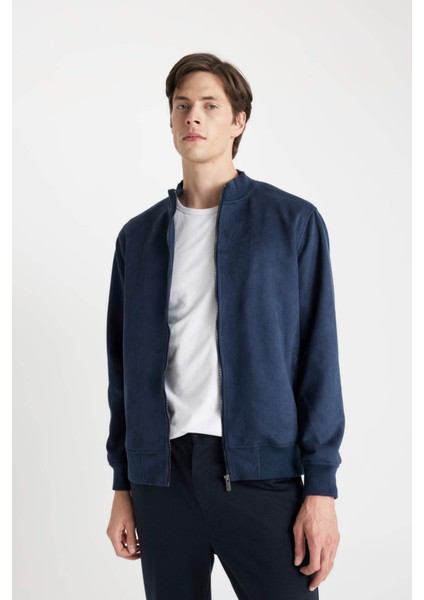 Slim Fit Dar Kesim Dik Yaka Astarlı Fermuarlı Cepli Süet Mevsimlik Baharlık Mont D1524AX24WN modelleri