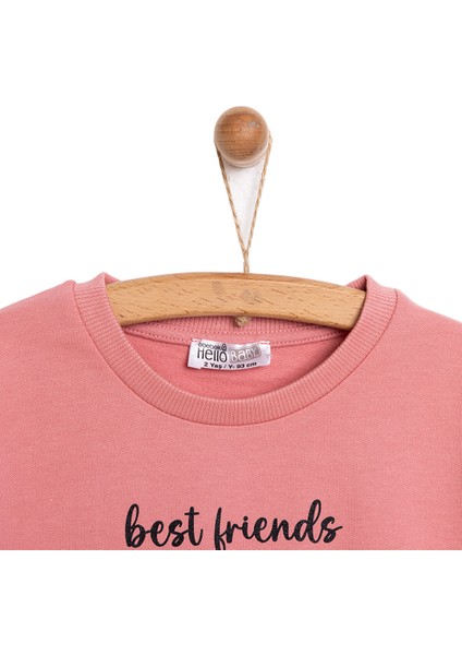 Basic Az Şardonlu Kedi Desenli Sweatshirt Kız Bebek modelleri