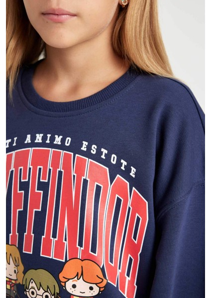 Kız Çocuk Lacivert Harry Potter Relax Fit Bisiklet Yaka Sweatshirt D3865A824AU indirimleri