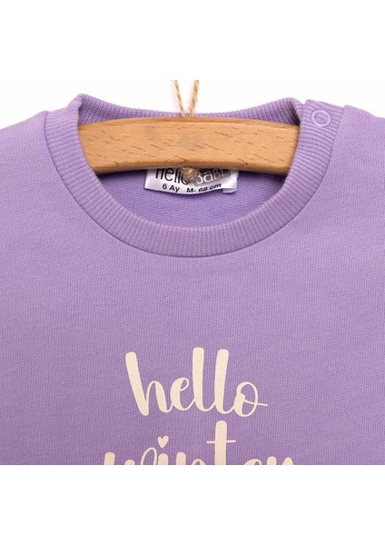 Basic Az Şardonlu Sevimli Tavşan Desenli Sweatshirt Kız Bebek modelleri