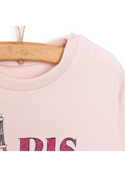 Basic Az Şardonlu Paris Desenli Sweatshirt Kız Bebek fiyatları