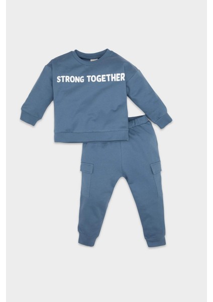 Erkek Bebek Baskılı Sweatshirt Eşofman Altı 2li TAKIM D6252A5NS
