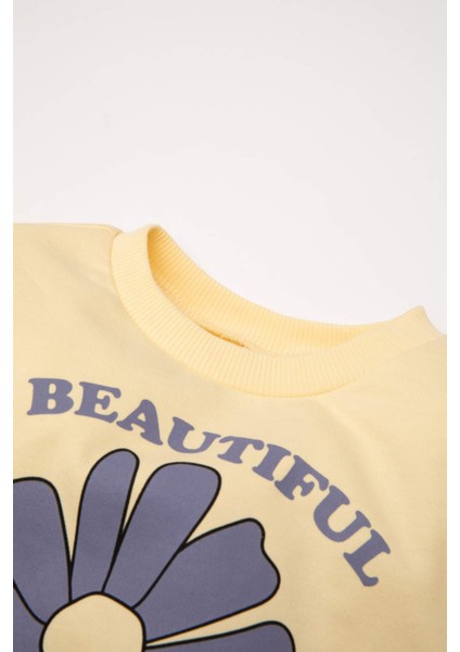 Kız Bebek 2'li Takım Çiçekli Sweatshirt Tayt D5493A5NS