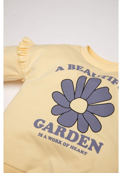 Kız Bebek 2'li Takım Çiçekli Sweatshirt Tayt D5493A5NS