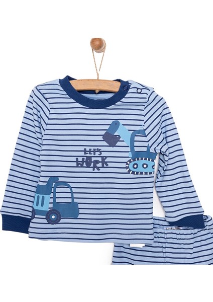 Bisiklet Yaka Kepçe Desenli Erkek Bebek Pijama Takımı fiyatları