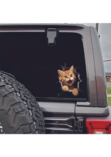 Kedi 3D Sticker Uv Soğuk Baskı Etiket Oto Aksesuar Suv Otomobil Motor Elektrikli Bisiklet