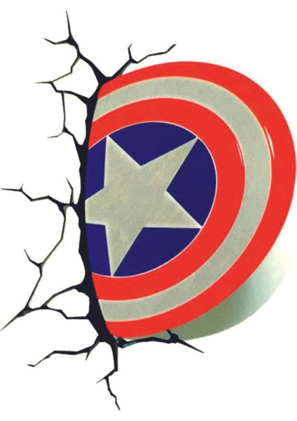3D Sticker Kaptan Amerika Oto Sticker, Motorsiklet, Kask, Laptop Sticker 20X12 cm Oto Aksesuar