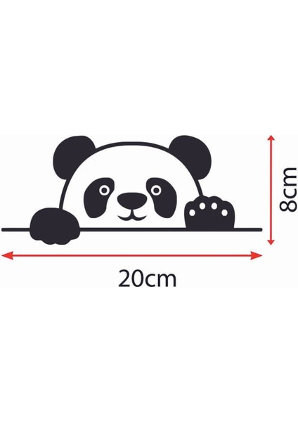 3D Sticker Panda Sticker Etiket Çıkartma Pc Laptop Araba Oto Motor 20 cm Oto Aksesuar