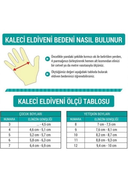 Gök Sports Çocuk Kaleci Eldiveni Junior Kidz Goalkeeper Gloves 5-6-7 Bilek Bandajlı