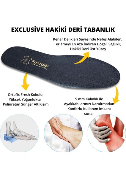 Exclusive Hakiki Deri Ayakkabı Tabanlığı, Parfümlü, Koku Önleyici Ter Emici, Leather Insole, Siyah modelleri