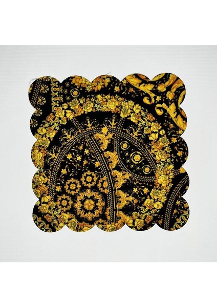 Barok Desenli Dijital Baskılı Kokteyl Peçetesi Yıkanabilir Lazer Kesimli